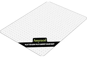 Amyracel Office Chair Mat for Low Pile Carpets, 36” x 48” Office Mats for Rolling Chairs, Clear Desk Chair Mat for Carpeted Floors, Easy Glide Floor Mat for Office Chair On Carpet