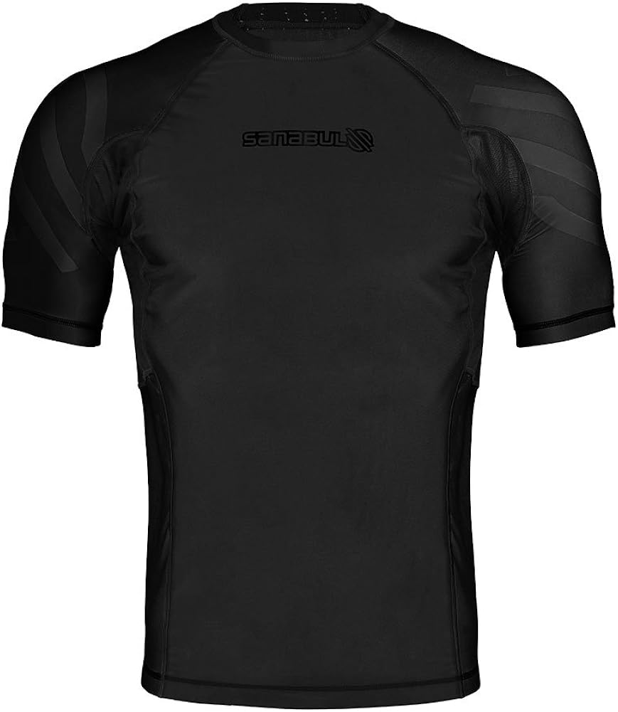 Sanabul Essentials Short Sleeve Compression Training Rash Guard for MMA BJJ Wrestling: Clothing