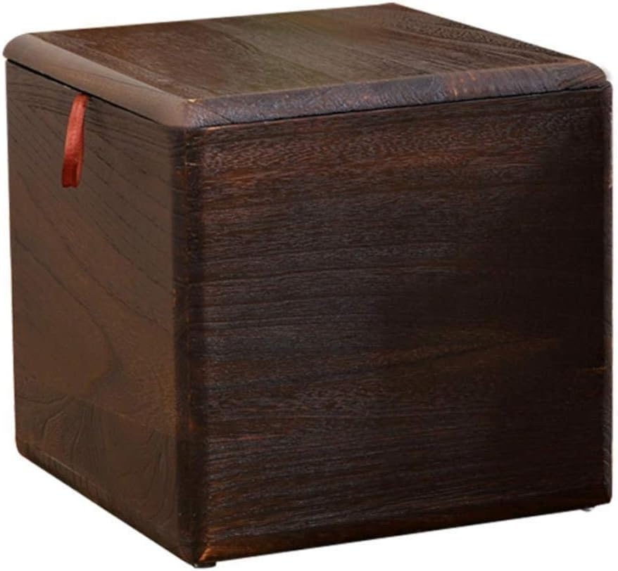 DSENIW Taburete de Almacenamiento, Plegable de Madera con cojín de