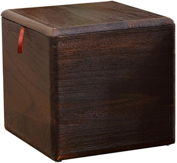 DSENIW Taburete de Almacenamiento, Plegable de Madera con cojín de