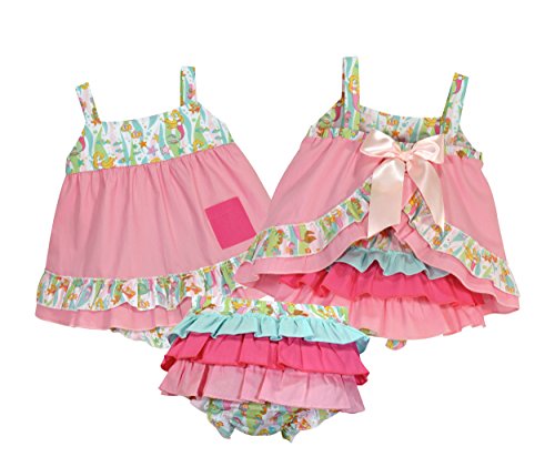 Stephan Baby Go Fish Swing Top and Ruffled Diaper Cover, 6-12 Months
