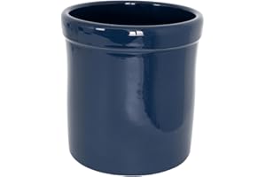 Ohio Stoneware Pickling Fermentation Crock, 1 Gallon Handmade for Food Preservation Storage Utility and Decor, Midnight Blue