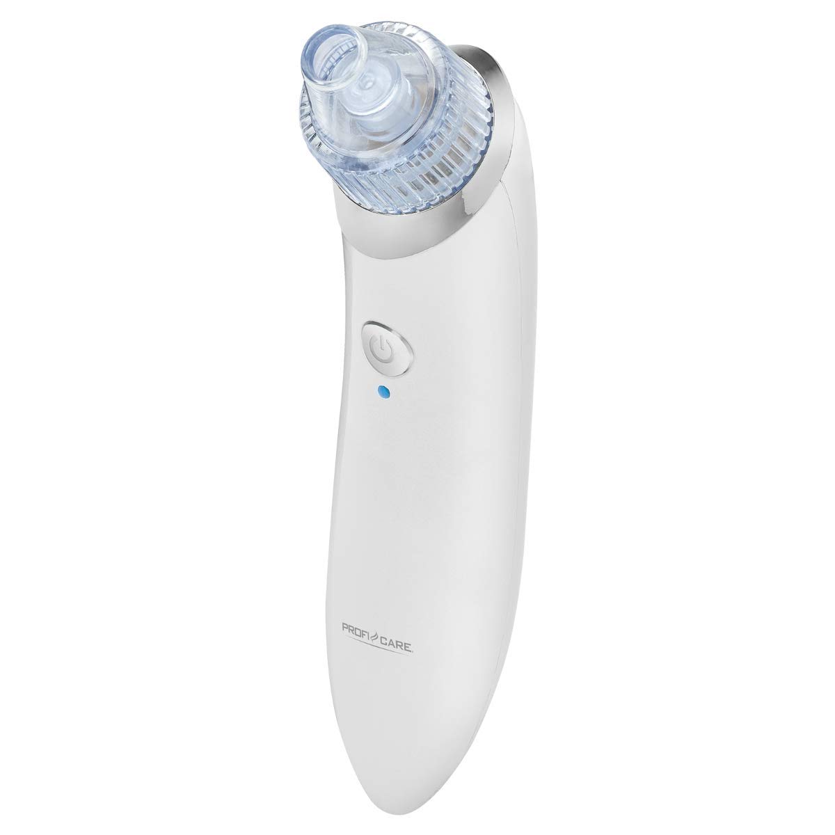 ProfiCare PC-PR 3025 Pimple Remover for Facial Cleansing Blackhead Remover/Pore Cleanser Set Electric for All Skin Types Battery Operated USB Battery Charging Includes 4 Attachments White