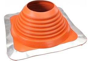 Fasteners Plus #7 Square Silicone Metal Roof Pipe Flashing Boot - Fits 5-1/2" - 11-1/2" Pipe OD - Red (Made in USA)