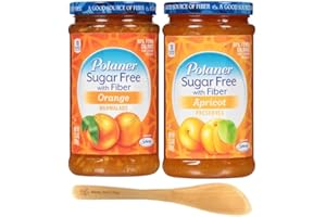 Polaner Sugar Free with Fiber, Orange Marmalade and Apricot Preserves. 13.5 Ounce (Pack of 2) - with Make Your Day Spreader