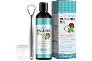 ZCPMFKC Coconut Oil Pulling for Fresh Breath and Oral Hygiene - Ayurvedic Expert Formulated | Supports Healthy Gums | Natural Teeth Whitening - Includes Tongue Scraper and Measuring Cup - 8 fl. oz