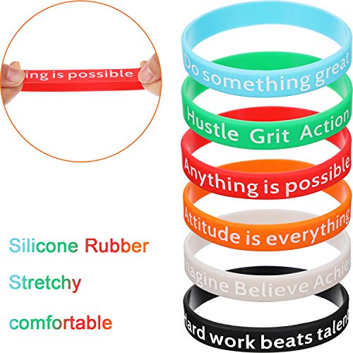image for Norme 36 Pieces Motivational Bracelets Silicone Wristbands Inspiration