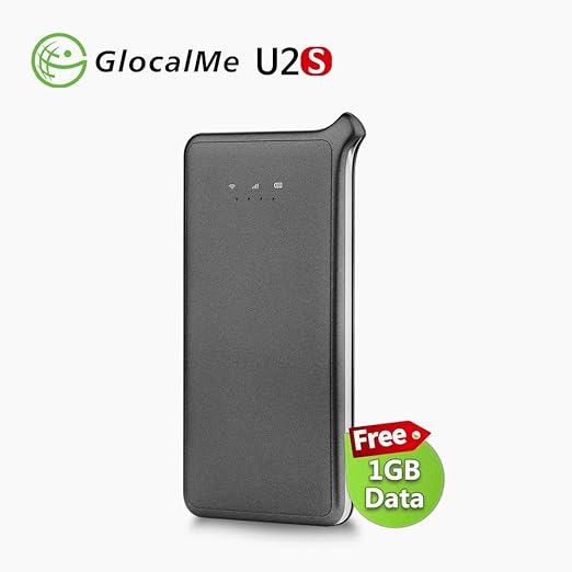 GlocalMe 4G Mobiler WiFi Hotspot Router, Keine SIM-Karte Kostenloses Roaming-Netzwerk in über 130 Ländern mit 1 GB anfänglich