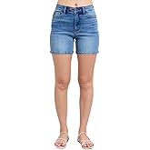 Judy Blue Double Button Mid Rise Denim Shorts by Ivory Gem