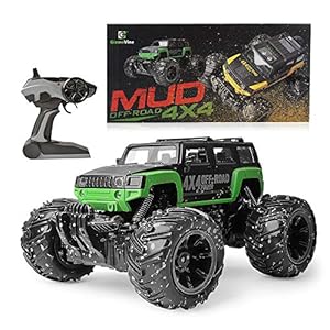 Gizmovine Mud Monster Pickup Remote Control RC Truck RC Car 1:16 Scale Rechargeable with Mud Splatter Paint Job (Green)