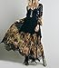 R.Vivimos Women Chiffon Flower Printing Split Asymmetrical Long Dresses XLarge