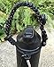 Flask Paracord Handle Holder for Wide Mouth Bottle，Carrier Survival Cord with Safety Ring and Carabiner for Hydro Flask Nalgene CamelBak Wide Bottles 12oz 18oz 32oz 40oz (Black/White Point Reflex)