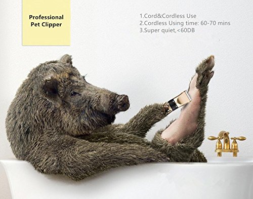 image for Kuso Professional Pet Clippers, Low Noise Dog Clippers Rechargeable Co