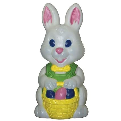 Light Up Easter Bunny Holding Basket With Decorated Eggs 18in
