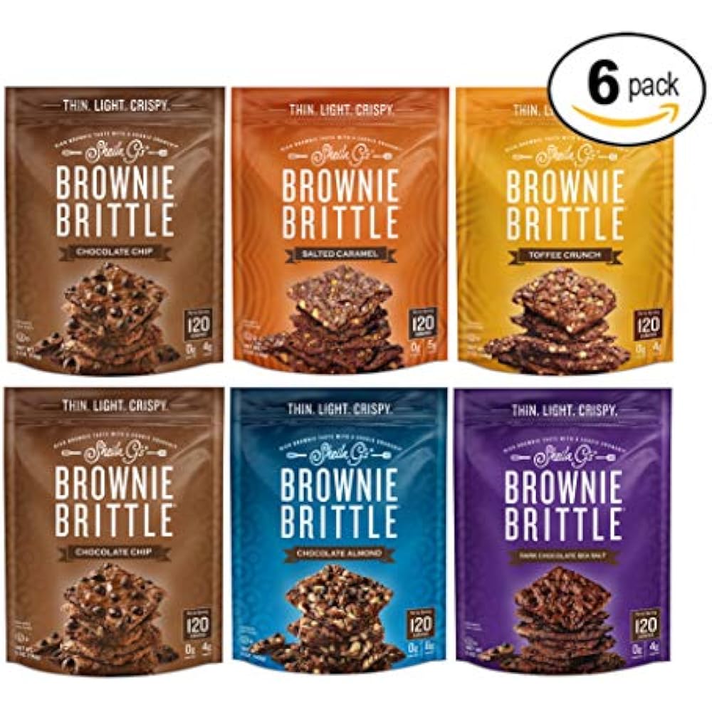 Brownie Brittle, Variety Pack, 5 Oz Bag (Pack Of 6), The Unbelievably