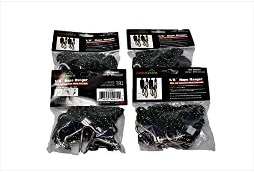 4 Packs 1/8 Inch 7-Feet Long Heavy Duty Height Adjustable Rope Rachets by Hypergreens, Rope Hanger With 150LB Capacity