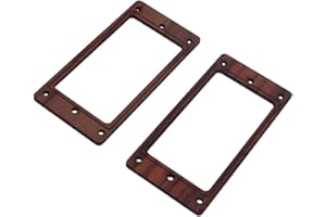 CATIEBYE 2pcs Double Coil Pickup Mounting Rings for Electric Guitar with Screws Rosewood Humbucker Frame
