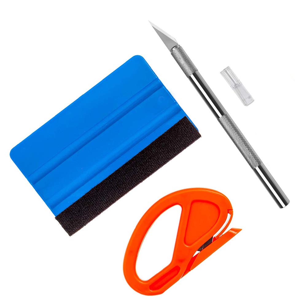 Ewrap Vinyl Wrap Install Tool Window Film Tint Application Kit Craft Tool Wallpaper Tool with Vinyl Squeegee, Trimming Tool for Film Wrapping, Craft Works, Window Tinting