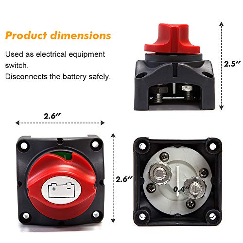 image for Apeixoto Battery Disconnect 12V-60V for Marine Boat RV ATV Vehicles Ba