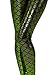 JNTworld Women Sexy Mermaid Fish Scale Hologram Soft Shine Leggings, S, Green