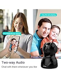 Cámara de seguridad 1080P WiFi Dog Pet Camera - Whew Sistema de vigilancia IP inalámbrico con Auto-Cruise, Motion Tracker, Alerta de actividad, Visión nocturna, iOS, Aplicación de Android - Servicio en la nube disponible (negro)
