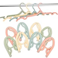 mengwoha 16 pcs Travel Hangers Portable Collapsible Clothes Hangers Folding Hangers Travel Laundry Accessories Space Saving for Clothes(16 pcs with 6 Clips)