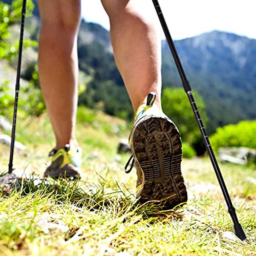 ENKEEO Trekking Poles Anti Shock & Quick Lock Hiking Poles Ultralight Collapsible Trail Walking Stick with Durable Aluminum (Black and Orange, 1 Pair / 2 Pack) - Thumbnail 7
