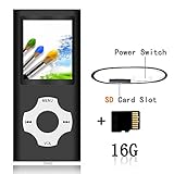Tomameri - MP3 / MP4 Player with Rhombic Button, Portable Music and Video Player, Including a 16 GB Micro SD Card and Maximum support 32GB, Supporting Photo Viewer, Video and Voice Recorder - Black