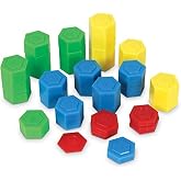 Learning Resources Hexagram Weights | Math Manipulatives for Kids, Teacher Supplies, Back to School, Classroom Must Haves, Set of 54 Pieces, Ages 8+