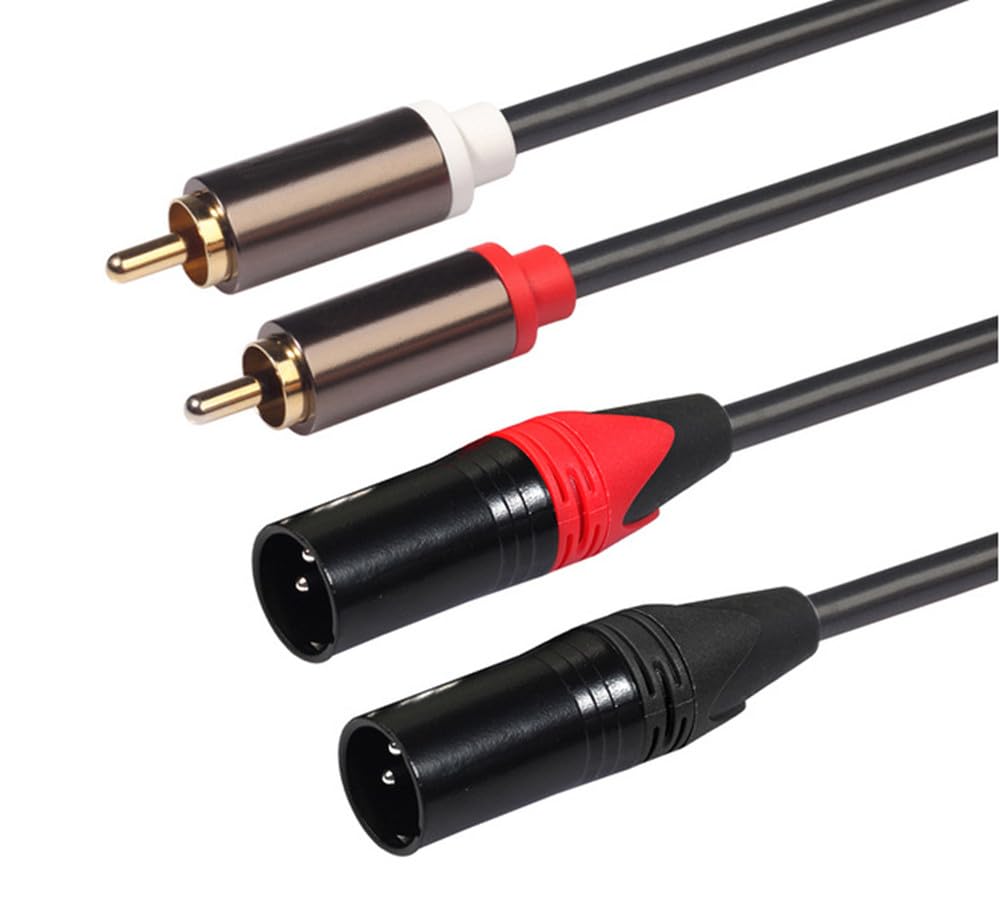 H.May 2 RCA Audio Cable 1.5M,2RCA Male to 2RCA Male Audio Cable,2RCA Male to 2RCA Female Stereo Hi-Fi Audio Cord,Compatible With HDTV,Speaker,Amplifier,Hi-Fi Systems (2RCA Male to 2 Male 1.5M)