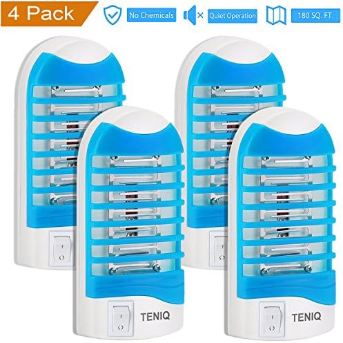 Bug Zapper Electronic Insect Killer, Indoor Mosquito Killer Lamp,Eliminates Most Flying Pests! Teniq Night Lamp Ideal for Bedroom (pack of 4)