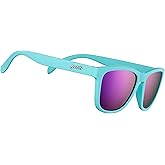 goodr Electric Dinotopia Carnival Polarized Sunglasses, Medium Sized (OG), Light Teal Solid Frames with Purple Mirrored Reflective Lens, UV400 Protection, No Slip, No Bounce