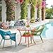 BrylaneHome Outdoor Weather Resistant Roma Hand-Woven Resin Wicker Stacking Chair + Free Seat & Back Cushions for Home, Backyard, Deck, Patio (250 Lb Capacity) - White