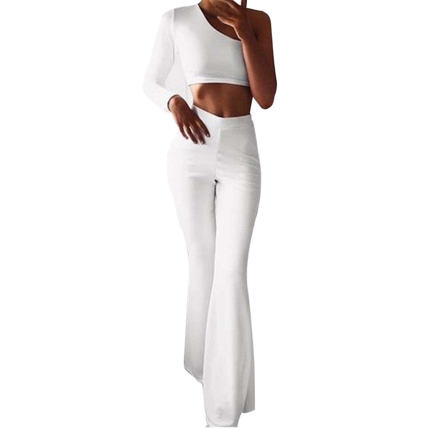 Buy Slumdog Women Wide Leg Pants Flare Pants Casual Elastic Waist