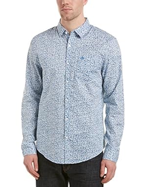 Mens Heritage Slim Fit Woven Shirt, Xl, Blue