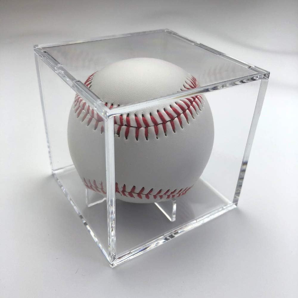 Baseball Display Case, UV Protected Acrylic Cube Baseball Holder Square Clear Box Memorabilia Display & Storage Sports Official Baseball Display Case - Autograph Display - Fits Official Size Ball : Sports & Outdoors