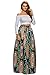 vigvog Women's Ethnic Abstract Navy Floral African Print Maxi A-line Skirt US16-18 (XL, LC65008-5)