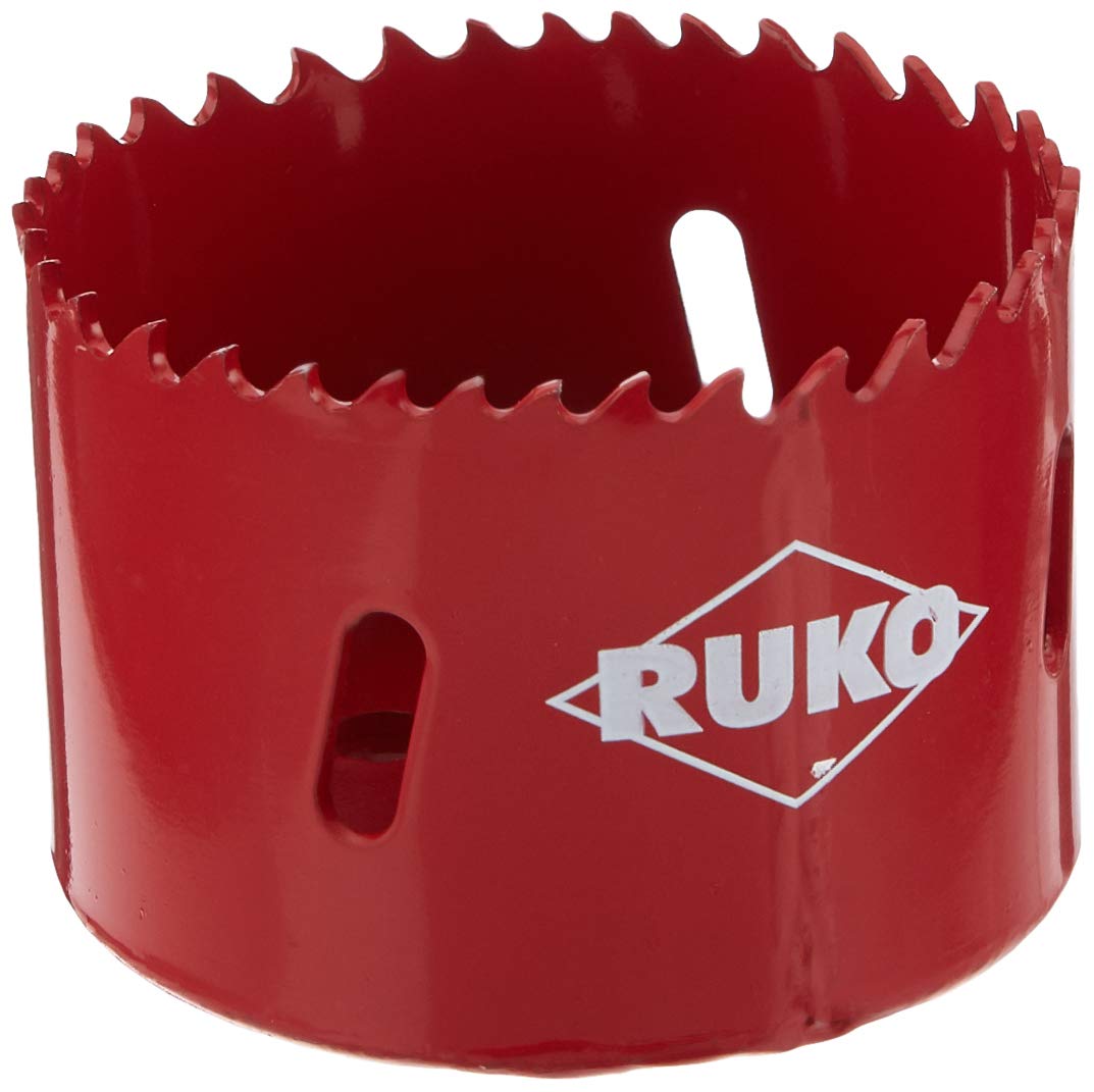 Ruko HSS Bi-Metal Hole Saw with Varied Toothing, Red Finish, 63.0 mm Diameter, R106063