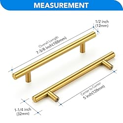 HOME EDIT Brushed Brass Cabinet Handles 5 Inch Hole