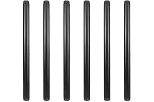 GeilSpace 6 Pack 1/2" × 12" Pre-Cut Black Metal Pipe, Industrial Steel Fits Standard Half Inch Black Threaded Pipes and Fittings - Vintage DIY Industrial Shelving (1/2" × 12")