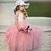 FULLIN Girl Dress Girl Pink Sleeveless Wedding Party Gown Girl Dress Girls Play Clothes,110cm