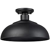 Outdoor Natural Black Semi-Flush Levitt with Natural Black Shade