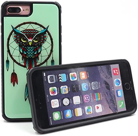 iPhone 6S/7/8 Plus Case DOKDO Shock-absorbing TPU Bumper Case Anti-Slip Elegant Glass Back With Colorful Painting [Glass As Apple iPhone 8] Defensive Protection Cover (Green)
