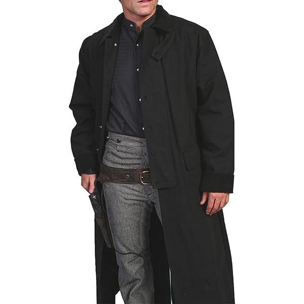 【着丈130cm】 80s super long coat 古着　Sullen SCULLY JACKET, Color: Black, Size: S (RW107-BLK-S) at Amazon Men's