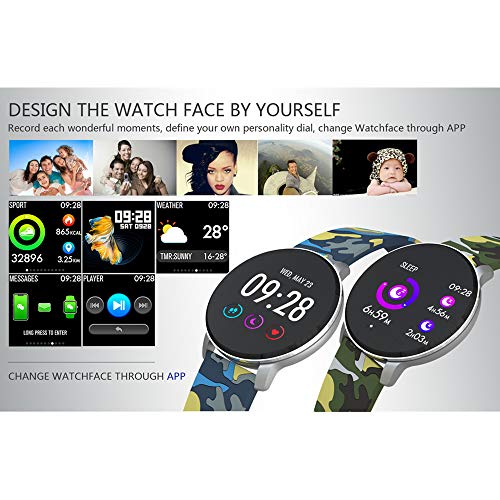 Waterproof Sport Smartwatch, Fitness Tracker with Blood Pressure Heart Rate Monitor Health Tracker Pedometer Stopwatch Step Counter Tracker, Slim Activity Tracker iOS Android Christmas Holiday Gift