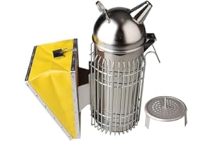 Benefitbee Domed Bee Smoker Stainless Steel Beehive Smoking with Heat Shield Beekeeping Equipment for Beekeeper 4x11"