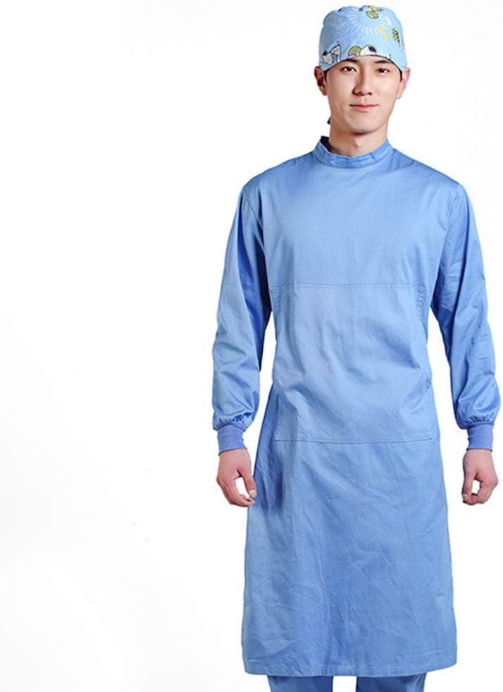 KESYOO Unisex Cotton Medical Uniforms Surgeon Doctor Isolation Gown Protective Gowns for Women and Men S
