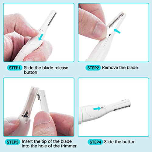 Eyebrow Razor Electric, Upgraded Eyebrow Trimmer, Liaboe Face Razors for Women, Eyebrow Hair Removal with Comb Eyebrow Epilator No Pulling Sensation Painless for Face Chin Lips Neck Bikini-line Armpit