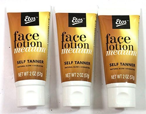 Etos Face Lotion Medium Self Tanner, Natural Glow, Hydrating, 2 oz, Best By 12/2017, Pack of 3