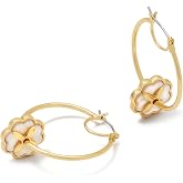kate spade new york Heritage Bloom Hoops, Cream/Gold, One Size